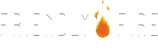 Logo of Friendly Fire with animated flame